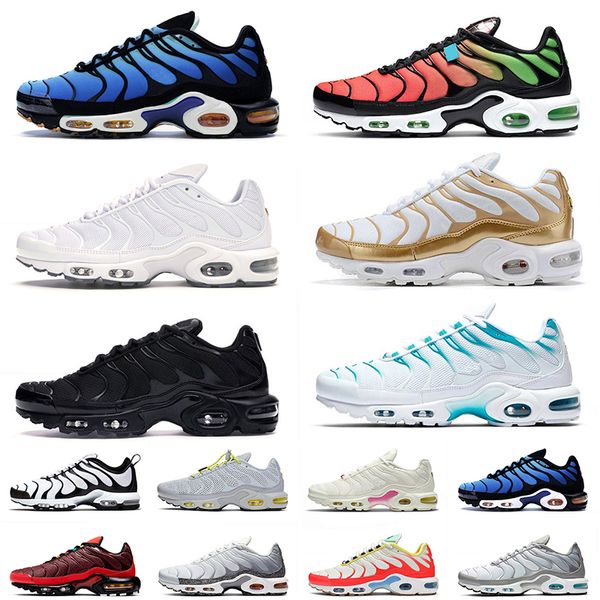 

tn plus mens running shoes triple black smoke grey air max airmax worldwide hyper blue teal twist womens trainers sneakers, White;red