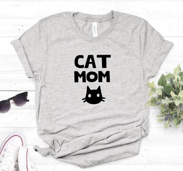 

cat mom print women tshirt cotton casual funny t shirt for lady tee hipster tumblr 6 colors drop ship z-811, White