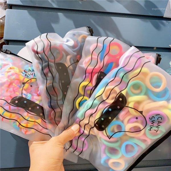 

1000pcs/pack girls colorful small disposable gum for ponytail holder rubber cute hair bands fashion hair accessories1, Slivery;white