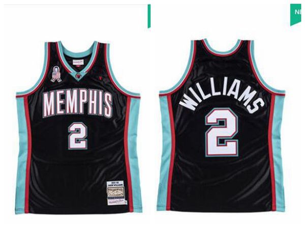 

men mitchell & ness vancouver grizzlies jason williams 2 2001-02 swingman home jersey, Black;red