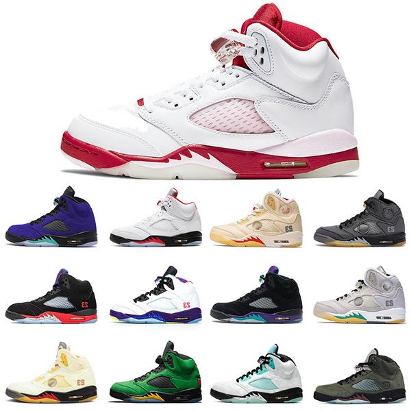 

jumpman 5 5s basketball shoes men women sail grape alternate bel fire red black muslin trainers sneakers