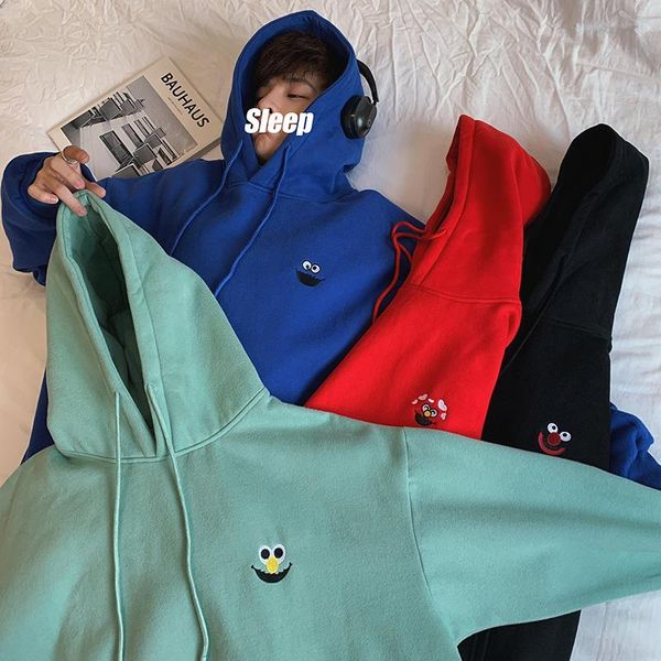 

2020 новая осень pure color hoodie small logo hong kong style street hip-hop куртка с капюшоном пуловер trend top сыпучие men hoodie, Black