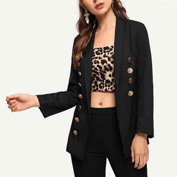

women outerwear winter coats jackets fashion long sleeve coat elegant turn-down collar pocket blazer jacket ladies coat f40#1, Black;brown