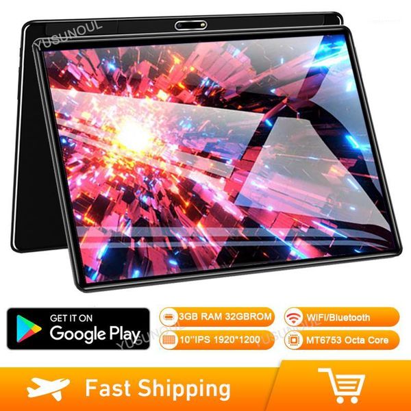 

tablet pc 2021 design 10 inch 2.5d tempered glass 1920*1200 ips screen 3g ram 32g rom android 7.0 4g lte a-gps google play/netflix1