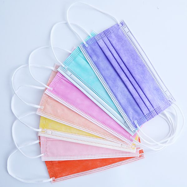 

9 face 10/50/100 цвет pcs 3 смешанный ply одноразовая маска рот черный anti dust противотуманные лица нетканые маски для взрослых защитные