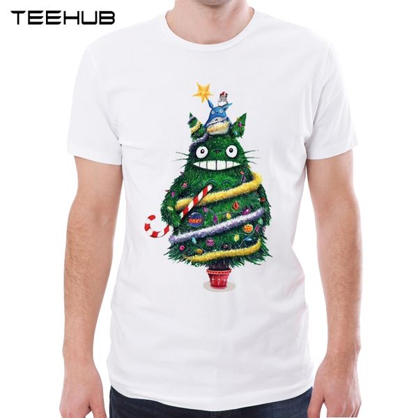

teehub елка тоторо мужчина футболка o-образный вырез с коротким рукавом рождества майк моды тройники спорт с капюшоном hoodie