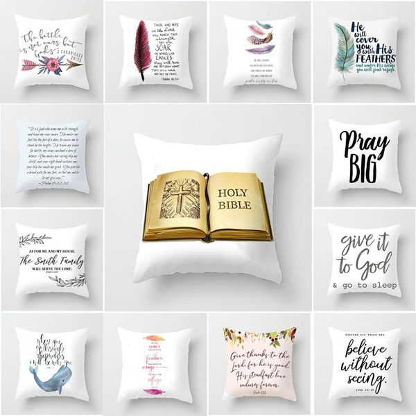 

holy bible sayings polyester pillowcase inspirational quotes print cushion cover important scriptures to memorize for believers