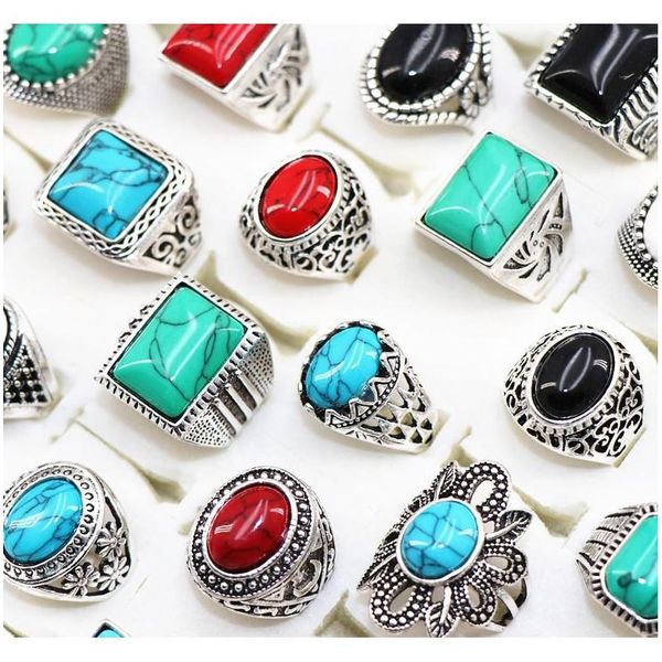 

wholesale turquoise stone rings antique silver vintage jewelry for man wo wmtxfu homes2007