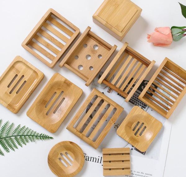 

soap dish bamboo round storage holder square natural durable drain rack degradable eco friendly bath wmtodw xhlight