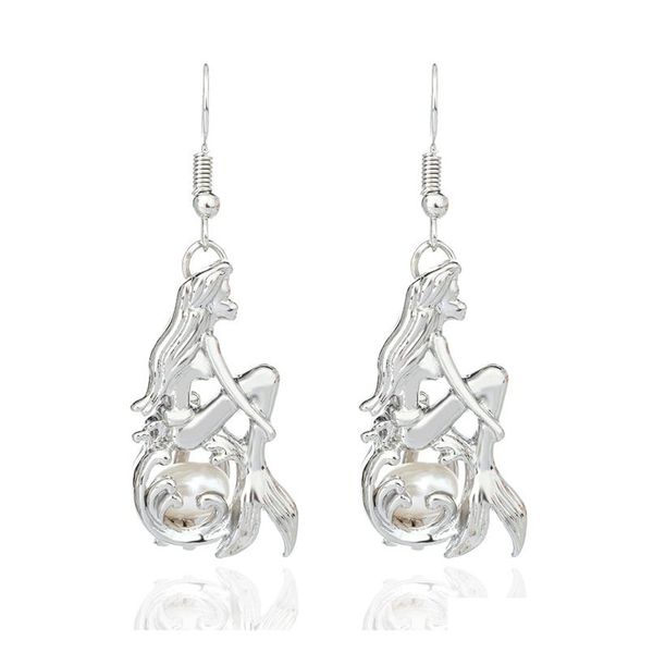 

30 styles fashion pearl mermaid earring oyster pearl locket cage earring set genuine pearl earrings for women special accessory jewelry kpv, Silver