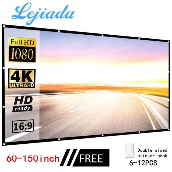 

lejiada projector simple folding screen portable home outdoor ktv office 3d hd projector screen projection1