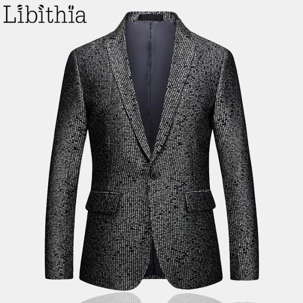

mens one button blazer fashion wedding smart casual slim fit jacket black big size 5xl 6xl clothes male t2061, White;black