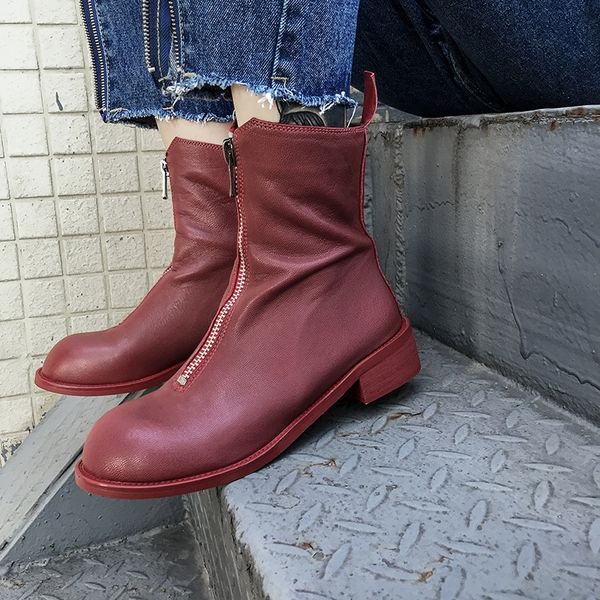 

2020 in bootssolid ankle colour sheep skin super soft 22-25 length wild women shoes increased western boots x3qy, Black
