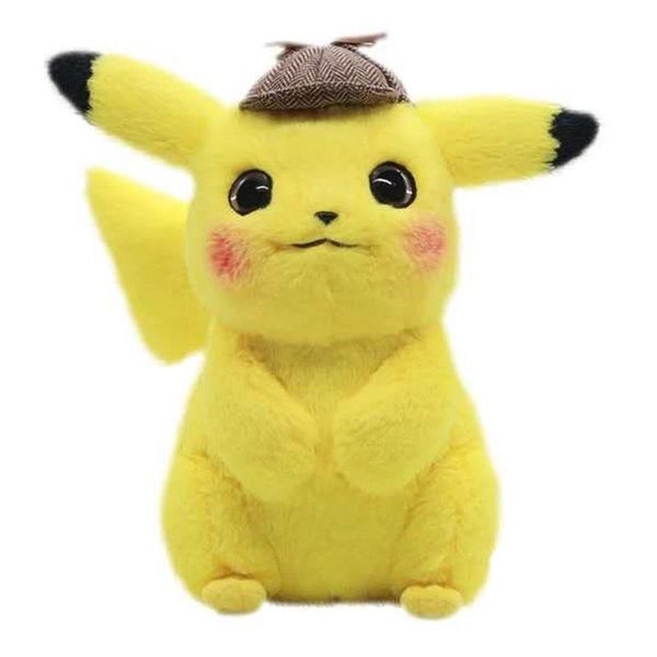 

new detective pika soft doll plush toy for kids christmas halloween gifts 28cm