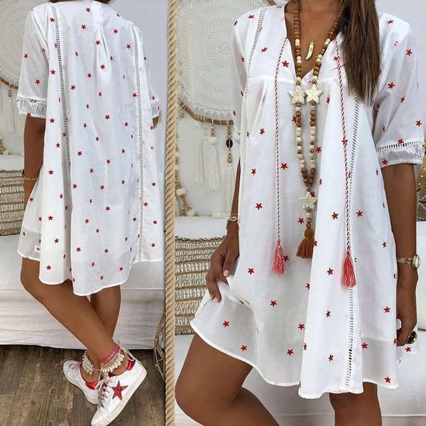 

star new fall 2019 loose digital print dress, Black;gray