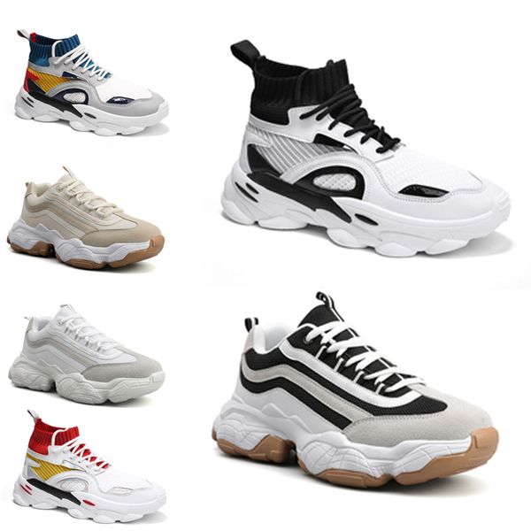 

men running non-brand shoes fashion sock shoes platform dad chaussures mens trainers walking athletic sport sneakers vintage 40-44 item 19, White;red