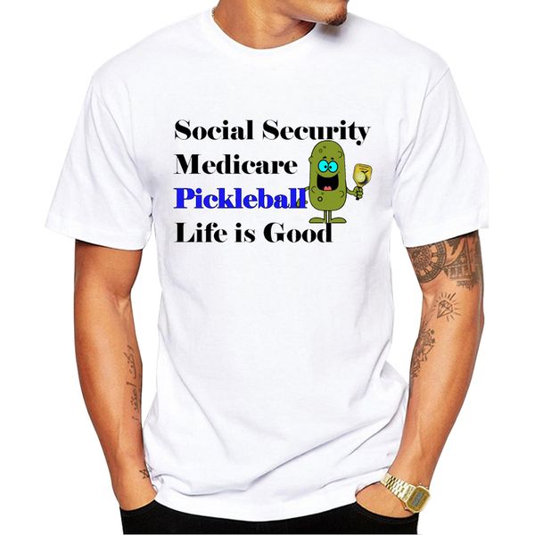 

teehub мода pickleball printed life is good men t shirt лето tshirts с коротким рукавом повседневная топы смешные тройники спорта с капюшоно