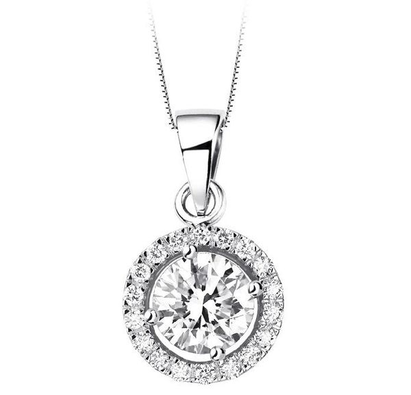 

pendant necklaces + real zircon stonehine rhinestones round moon necklace fashion woman gifts jewelry drop, Silver