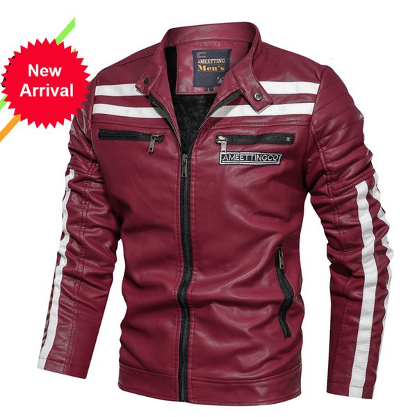 

2021 new overcoat men's street windbreaker coat men leather fur clothing pu casual jacket male az91, Black