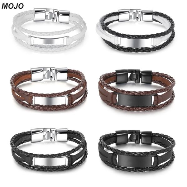 Modischer Stil, geschichtet, Retro-Metall-Charm-Armband, geflochten, schwarz-braun, Lederarmbänder für Männer und Frauen