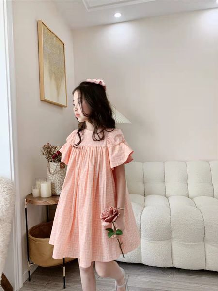 

kid girl summer fashion flower dresses set 100-160cm pink color boutique clothes wholesale outfits 2022, Red;yellow
