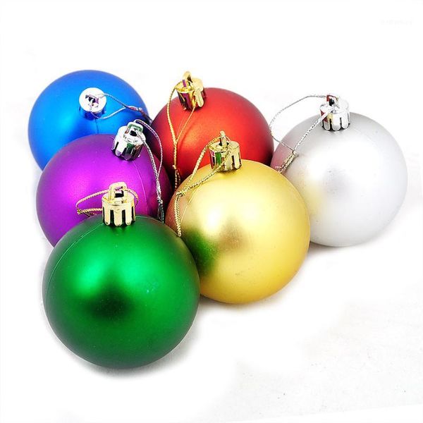 

party decoration 6pcs/set 4cm 6cm christmas tree decorations colorful balls hanging xmas wedding ornament mix1