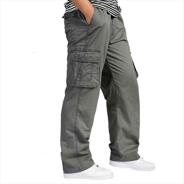 

men cargo pants summer overall baggy army green pant workman tactical trousers mens long pants plus size xxxl 4xl 5xl, Black