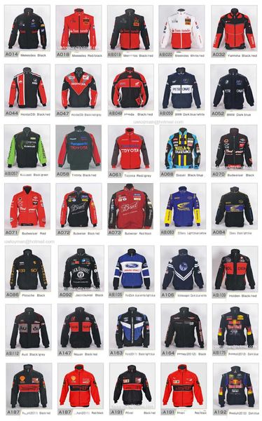 Europäische Größe F1-Jacke Uniesx Stickerei Baumwolle Winter Vollarm Moto GP Rennjacke Chasing163 Hip-Hop Casual Wild Dream Rac187U