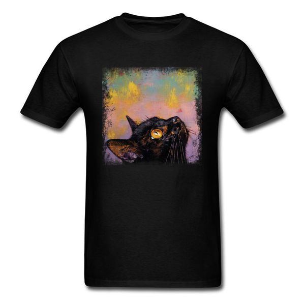 

fixed gaze 2018 black cat art painting casual summer tees animal pet print student tshirt sport hooded sweatshirt hoodie men t shirt
