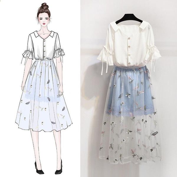 

2020 women 2 piece set white and skirt set mesh party night 2 piece skirt 2pcs summer outfits festival femme clothes1