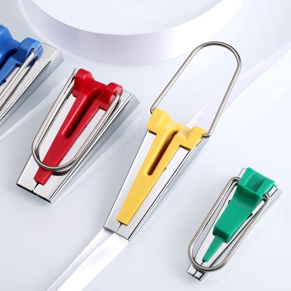 

fenical 4 pcs fabric bias tape maker patchwork bias binding tape crafts sewing tool sewing machine accessories1, Black