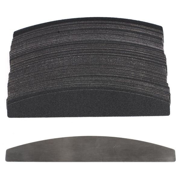 

50pcs/100pcs sandpaper replacement nail file 100/180 removalble black pads with metal handle double sided manicure buffer tools