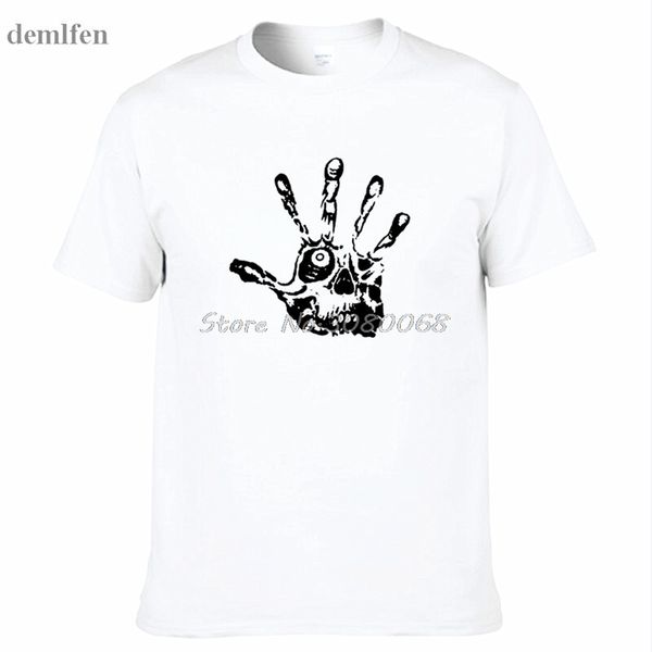

men short sleeve tees novelty design skull eye fingers zombie hand men's street wear o neck sport hooded sweatshirt hoodie men t shirt