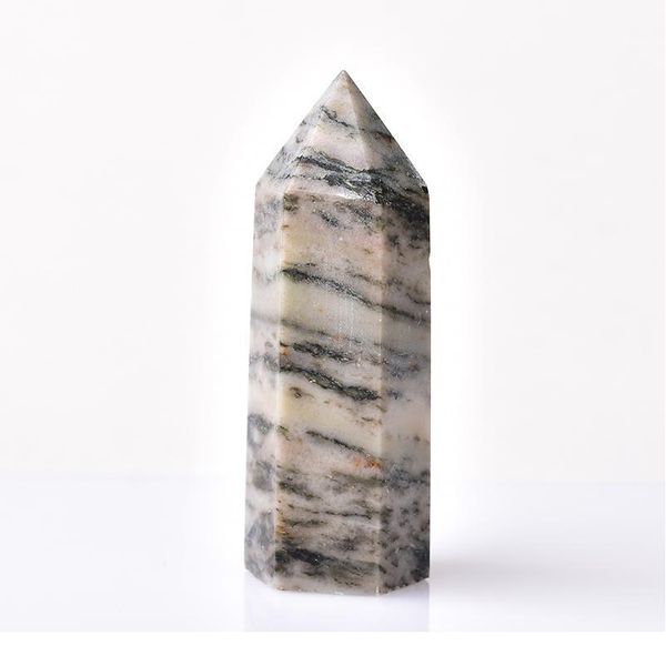 

1pc natural striped stone crystal point healing obelisk black gray quartz wand beautiful ornament for home decor ener jllvez