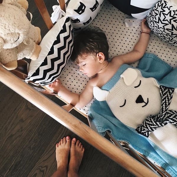 

baby cotton blanket warm rabbit knitting bedding quilt blanket for bed stroller wrap infant swaddle baby pgraphy prop lj201204
