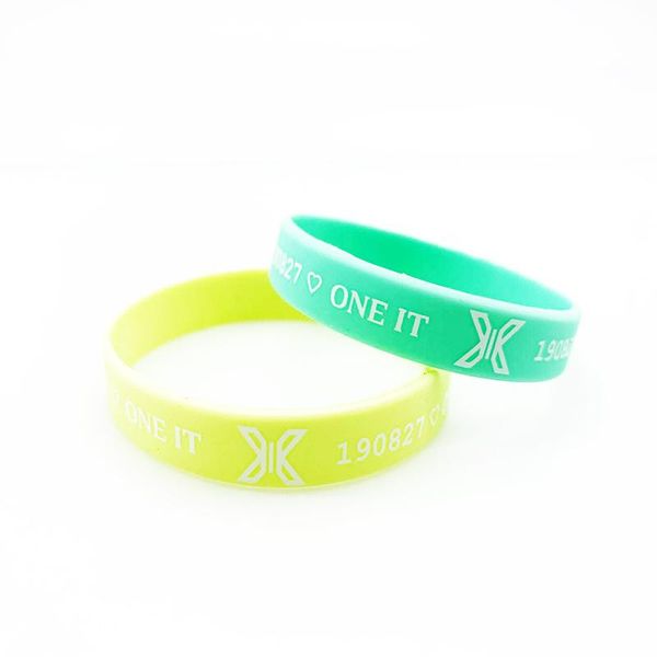 

charm bracelets kpop x1 x one combination produce 101 quantum leap print wristband silica bracelet gel same color k- fashion, Golden;silver