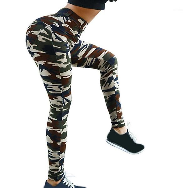 

yoga outfits stylish and comfortable slim personality camouflage printing sports casual high waist pants trousers1, White;red