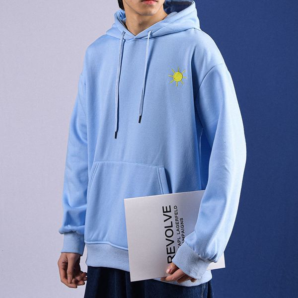 

privathinker emboridary oversize hoodied sweatshirt men hoodie winter warm korean streetwear feeece pullover men's clothing, Black