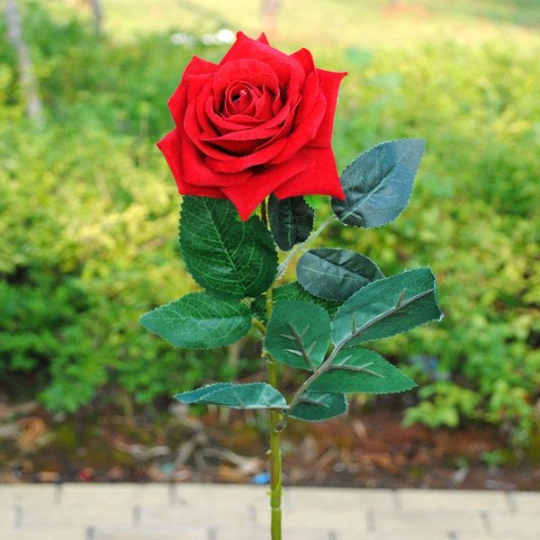 

artificial false flannel red rose flowers flower head wedding garden office 20201