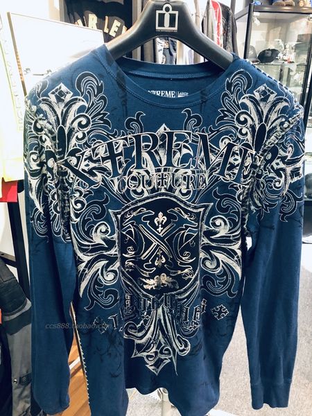 

18929 xtreme flight men's crosin blue long sleeve t-shirt usa, Black