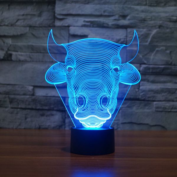 

2021 new bull 3d night light table lamps childrens room led lighting for gifts w6y4
