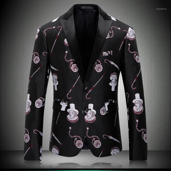 

2020 designs suit men fashion england style spring autumn wedding dress stage jacket casual male ternos 86511, White;black