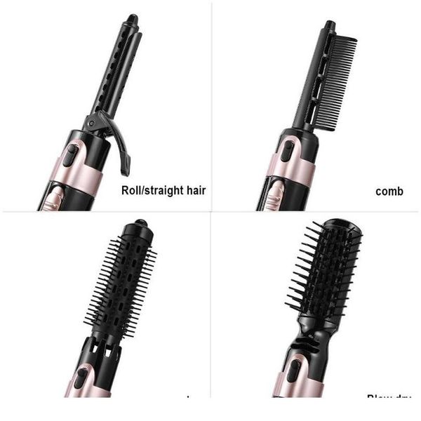 

4 in 1 electric hair brush hair straightener curler brush negative ion air comb women hair styli jllkad, Silver