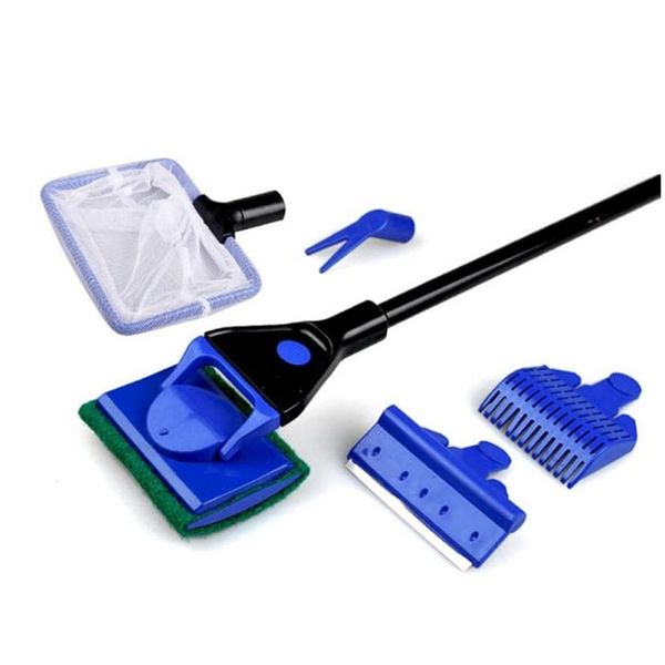 

aquarium tank complete clean set fish net gravel rake algae scraper fork sponge brush glass aquarium cleaner tool kit xk0nr