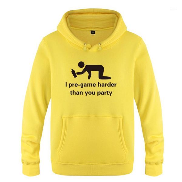 

i pre-game harder than you party funny creative gift hoodies men 2018 men's pullover fleece hooded sweatshirts1, Black