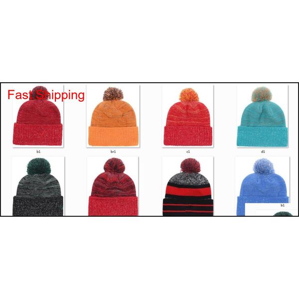 

new beanies 2017 football beanies sport knit hat pom pom knit hats team color beanies hat mix match order all caps rtodp