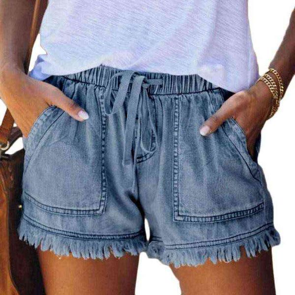 

high waisted shorts jeans plus size summer women's denim shorts large size xxl for women short pants women plus size y220311, White;black