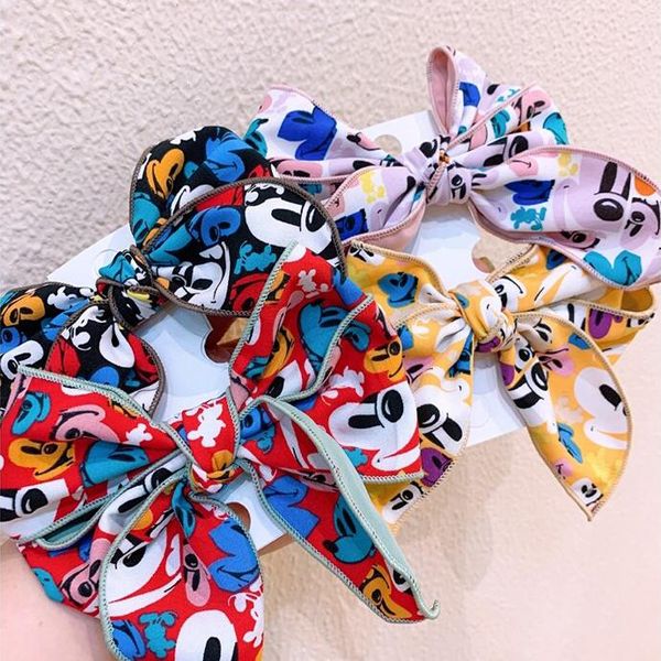 

3 layers bowknot hairpin simple styles cute girl hair clip cloth cartoon pattern spring clip women hair accessories, Black;brown