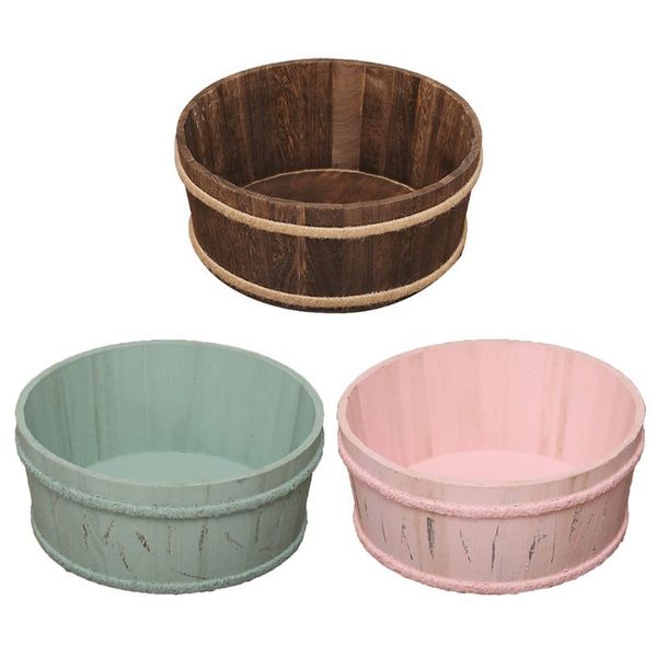 

baby pgraphy props vintage wooden basin full moon heart shape box newborn infants p posing shooting accessories 1028, Yellow