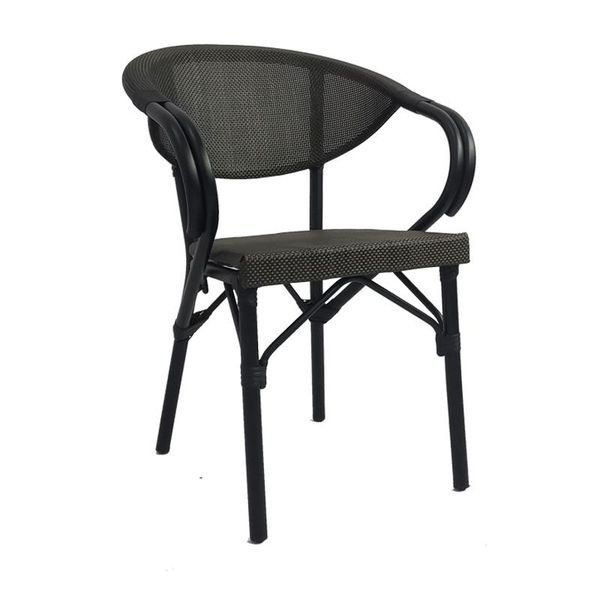 

outdoor restaurant coffee dining aluminum garden stacking bistro powder coated arm fabric chairs